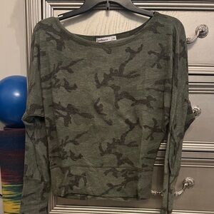 Camo Green Long Sleeve Top